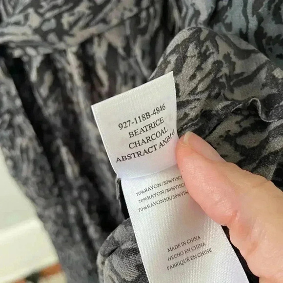 NWT Rails Beatrice Midi Dress Charcoal Abstract Animal Print size XS - Picture 13 of 16